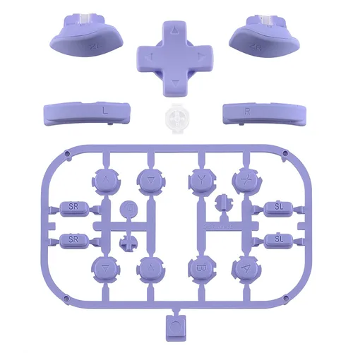 Vista 2 de Light Violet D-pad ABXY Keys SR SL L R ZR ZL Trigger Buttons Springs, Replacement Full Set Buttons Fix Kits for Nintendo Switch & Switch Oled Joycon