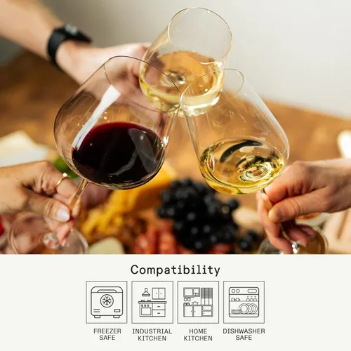 Vista 6 de Made In Cookware - Juego de 4 copas de vino tinto, aptas para lavavajillas, fabricadas en Alemania