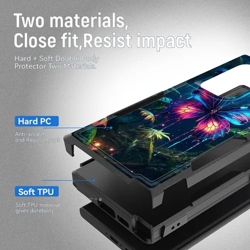 Vista 645 de Funda para Galaxy A14 5G, resistente de doble capa híbrida de policarbonato duro, goma suave, a prueba de golpes, funda protectora resistente