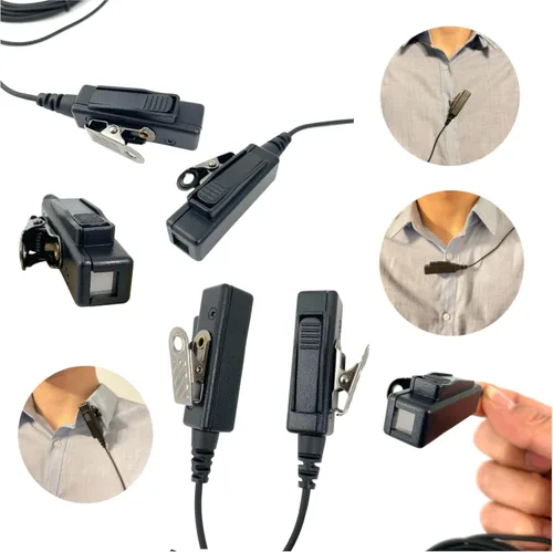 Vista 2 de MaximalPower Kit de vigilancia de auriculares de tubo acústico con PTT y con aplicación de Kevlar dentro del cable compatible con radios