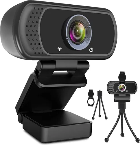 Vista 12 de Cámara web de transmisión ToLuLu 2K 50FPS, cámara web LED RGB con micrófono y luz, cámara de computadora con enfoque automático con cubierta