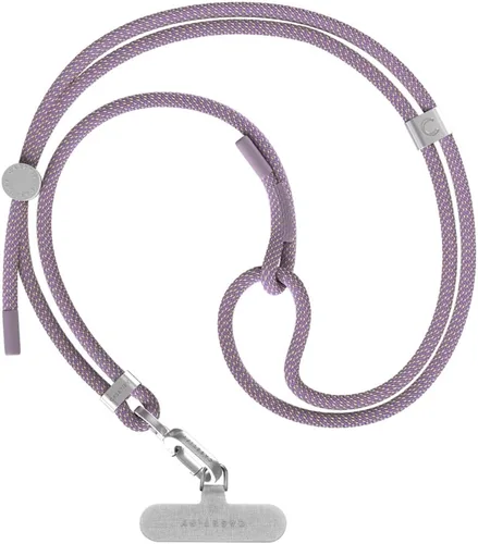 Vista 14 de CASETiFY Correa de cuerpo cruzado de cuerda de 0.236 in con tarjeta - Rosa rubor Rosa rubor con cierre de plata