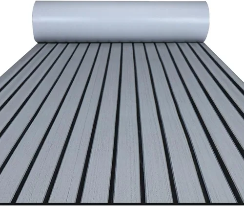Vista 15 de FOCEAN Boat Flooring EVA Foam Boat Decking Faux Teak Marine Flooring Marine Mat Sheet for Motorboat Jon Boats Bass Boat RV Kayak, 94.5"x
