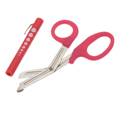 Vista 6 de SURGICAL ONLINE Juego de bolígrafos LED de calibre de pupila con tijeras de vendaje a juego para médico, enfermera, EMS, estudiantes de medicina