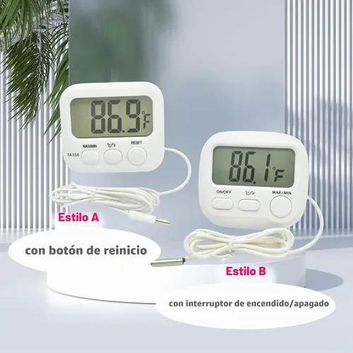 Vista 3 de Termómetro digital pequeño TA358 Celsius/Fahrenheit, medidor de temperatura para interiores/exteriores con sonda de sensor de 1.5M/5 pies