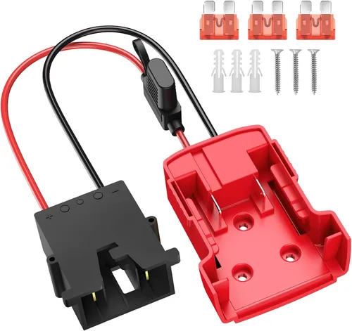 Vista 8 de Adaptador Azocek de rueda eléctrica compatible con batería Milwaukee con conector de arnés de cables compatible con Peg-Perego Children Ride-on Car