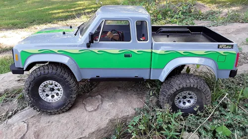 Vista 5 de Juego de calcomanías de cuerpo para Element RC Enduro Sendero Escala 1/10 Radio Controlado Rock Crawler (Drop Down Flames (Verde))