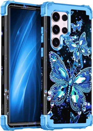 Vista 12 de Miqala Funda para Galaxy S23 FE 5G, brilla en la oscuridad, tres capas, resistente, a prueba de golpes, protección de cuerpo completo, parachoques