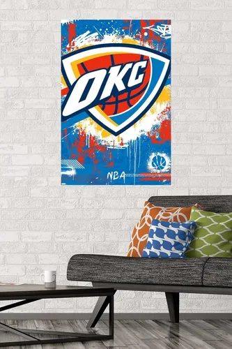 Vista 2 de NBA Oklahoma City Thunder - Póster de pared con logotipo Maximalist 23