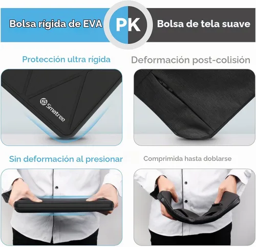 Vista 3 de Smatree Funda protectora rígida de EVA para Apple MacBook Air M4 2025 de Serie X - Negro