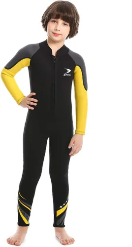Vista 3 de ZCCO - Traje de neopreno para niños, traje de baño de 2.5 mm para adolescentes, traje de baño de cuerpo completo para niños y niñas, traje de baño