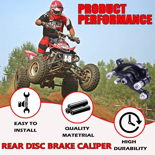 Vista 4 de Pinza de freno de disco delantero y almohadilla para MBX10 MBX11 80cc MM-B80 105cc MM-B105 CT100U CC100X Trail Mini Bike 47 49cc Mini ATV Gas Negro