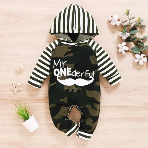 Vista 2 de Conjunto de ropa de camuflaje de manga larga para bebés recién nacidos