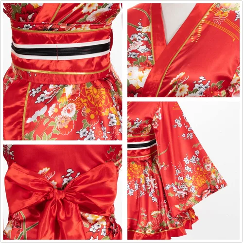 Vista 3 de Conjunto de calcetines con diseño de palo de pelo Tabi para mujer, estilo kimono de baile japonés de anime
