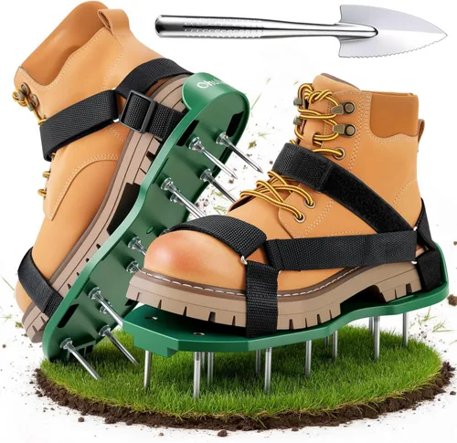 Vista 11 de Ohuhu Zapatos Aireadores de Césped para Hierba: Zapatos de Aireación de Instalación Gratuita con Pala de Acero Inoxidable, Sandalias Aireadoras