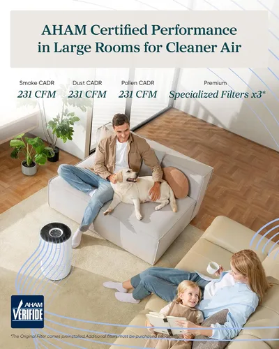 Vista 4 de LEVOIT Purificadores de aire inteligentes para el hogar habitación grande