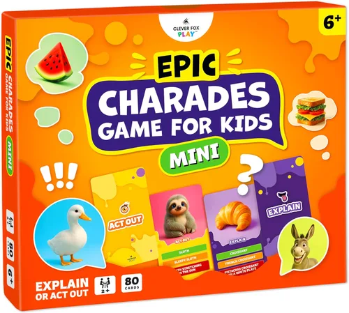 Vista 10 de Clever Fox Play Juego Épico de Charadas para Niños de 6 años en adelante – 200 Tarjetas de Actuar y Explicar con Ilustraciones y Temporizador
