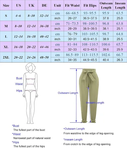 Vista 6 de GRACE KARIN - Pantalones casuales, de cintura alta, sólida, auto-amarrado, cinturón tubo, para mujer.