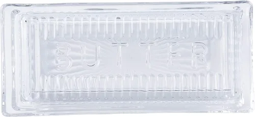 Vista 6 de Tablecraft Plato individual, vidrio transparente, mantequilla en relieve, 7 x 3 x 2.75, paquete de 6