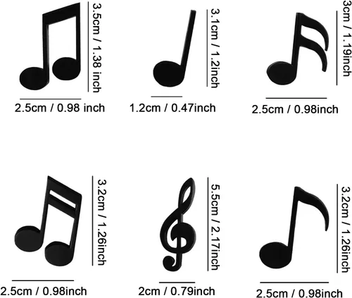 Vista 2 de Juego de 12 imanes de notas musicales creativas para refrigerador, para pizarra blanca, pizarra de borrado en seco, decoración para refrigerador