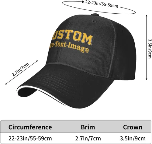 Vista 5 de Gorras de béisbol unisex personalizadas para hombres y mujeres, sombrero personalizado con tu propia imagen, logotipo, texto, nombre, gorras