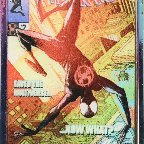Vista 3 de Spider-man A través del llavero de metal Spider-verse con ilustraciones de impresión digital, Multi colorido