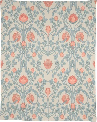 Vista 50 de Mantel Floral Retro de Pájaros, Diseño Original Bohemio William Morris Estampado Cubierta de Mesa para Hogar Picnic Fiesta Comedor Cocina William