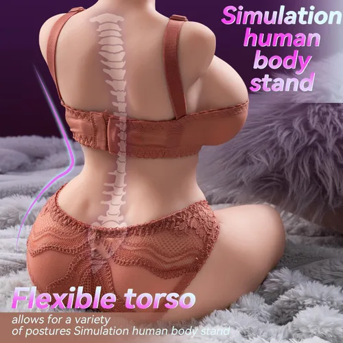 Vista 5 de Baquick Muñeca sexual realista de 12 libras, diseño Ava realista 1:1 escalado, juguete de masturbación masculina 3 en 1, vagina de doble entrada