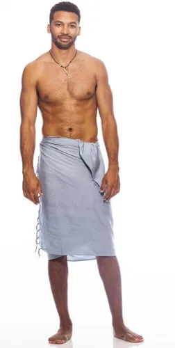 Vista 11 de 1 World Sarongs Pareo para hombre con motivo tradicional Negro