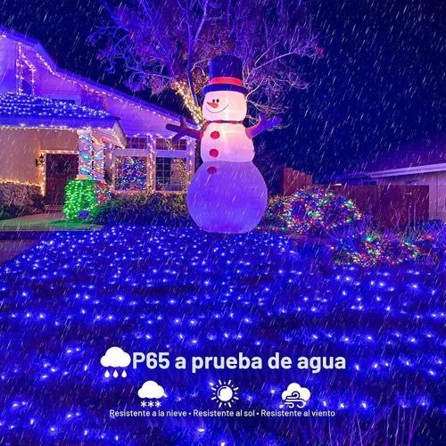 Vista 5 de Juego de 2, luces de Navidad, 200 pies, 600 LED, exterior/interior, guirnalda luces, 8 modos, impermeables, cable verde, parpadeantes, árbol, patio