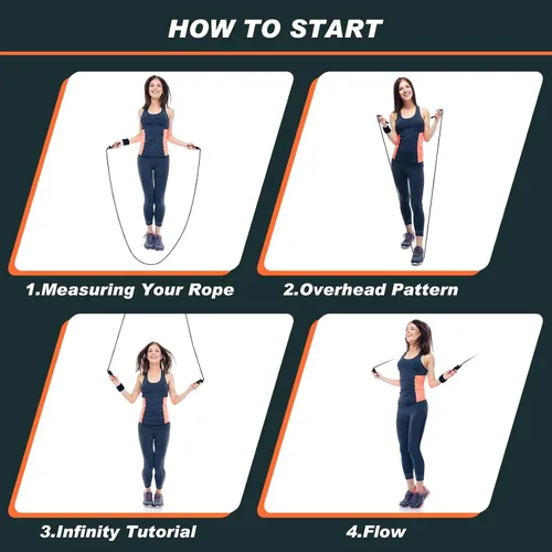 Vista 6 de Lewtemi 2 Pcs Flow Rope for Fitness Double Woven Workout Rope Adjustable Length Flow Jump for Working out Men Women Training Exercise Gym Indoor