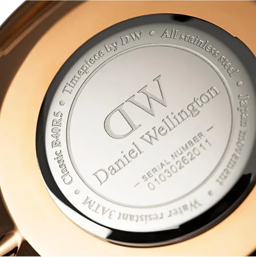 Vista 4 de Daniel Wellington Reloj clásico de tela plateada (poliéster)