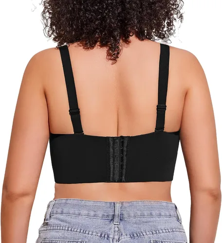 Vista 3 de FallSweet Longline Strapless Bra Full Back Coverage Smoothing Underwire Corset Brasieres Hide Back Fat