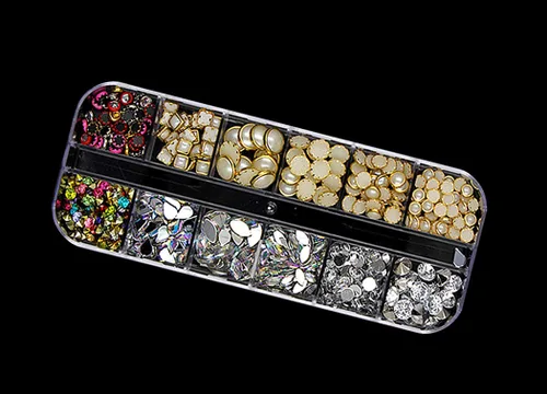 Vista 4 de 3000 piezas (5 cajas) Nail Art Rhinestone Set Adornos de Uñas Estilo 3