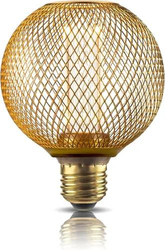 Vista 12 de Bombilla Edison regulable E26 Vintage Round LED Light Low Lumen Ámbar G80
