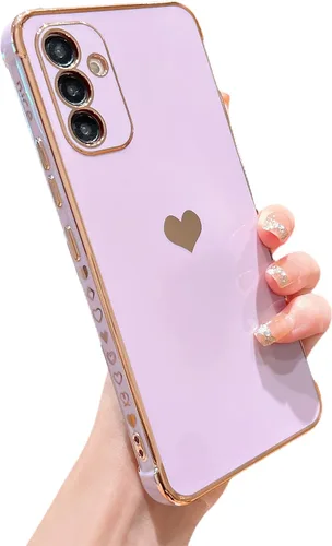 Vista 20 de phylla Funda de teléfono compatible con Samsung Galaxy A12 de 6.5 pulgadas, lindo corazón chapado en oro, elegante funda de lujo para mujer