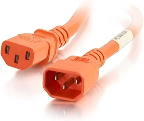 Vista 107 de Cable de alimentación C2G, cable de extensión corto, cable de extensión de alimentación, cable de alimentación de bloqueo, 10A, 250V, negro, 1 pie