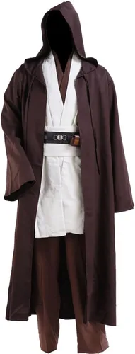 Vista 3 de Disfraz de túnica para hombre, conjunto completo de bata con capucha para Halloween, cosplay