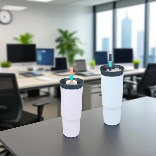 Vista 6 de Pajitas de repuesto para vaso Owala de 24 onzas, 6 colores con 1 cepillo (paquete de 6 unidades para 24 onzas)