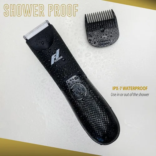 Vista 6 de Fhuesion® Manscape - Recortadora de bolas impermeable IPX7 con luz y hoja de cerámica, peluquería corporal para peluquería corporal para peluquería