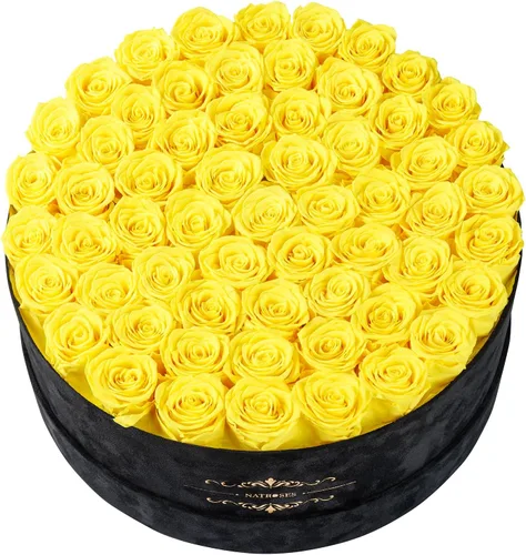 Vista 16 de 27 rosas preservadas en una caja de flores para entrega, regalos