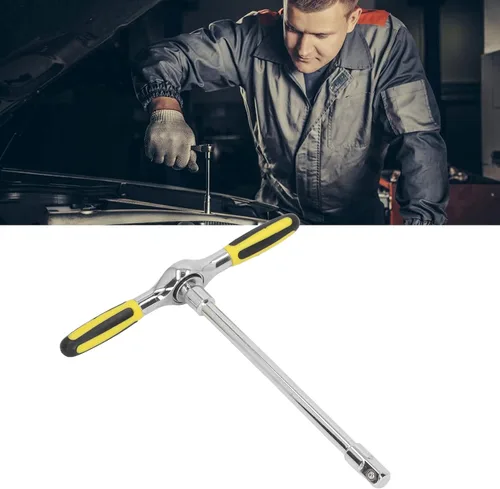 Vista 4 de Zerodis Llave de trinquete ajustable con mango en T, llave de trinquete de liberación rápida en T, llave de trinquete ajustable tipo T de una mano