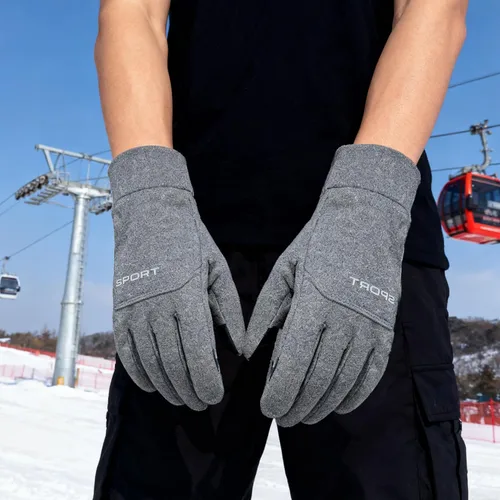 Vista 6 de Guantes de invierno para hombres y mujeres, guantes de ciclismo resistentes al viento para clima frío para hombres, guantes de correr al aire libre