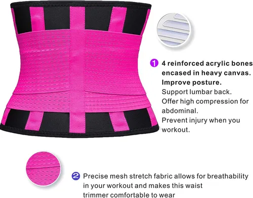 Vista 4 de YIANNA Waist Trainer Belt for Women Waist Trimmer Weight Loss Workout Fitness Back Support Belts
