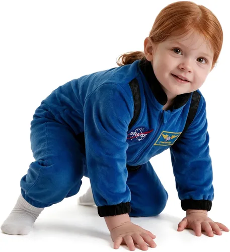 Vista 2 de HSCTEK Disfraz de astronauta para bebé recién nacido, bebé y niños pequeños Azul marino