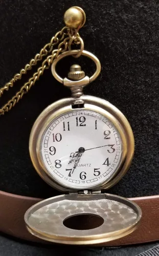 Vista 6 de Kenny K Steampunk Top Sombrero, hecho a mano, con reloj, balas, frasco de vidrio, lana, WFBC