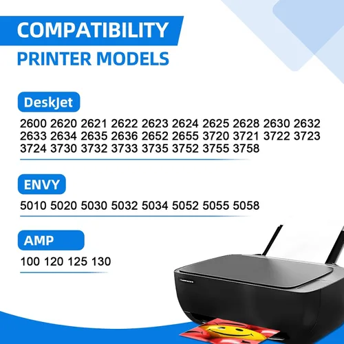 Vista 2 de Cartucho de tinta remanufacturado 65XL de repuesto para HP 65XL 65 XL para Envy 5052 5055 5010 5012 5020 5030 DeskJet 2600 2622 2652 3722 3755 3752