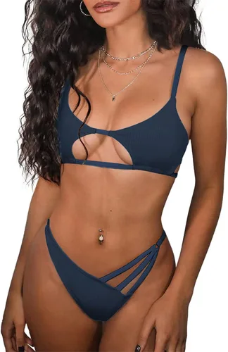 Vista 22 de ZAFUL Conjunto de bikini sexy de dos piezas para mujer 2-Multicolor