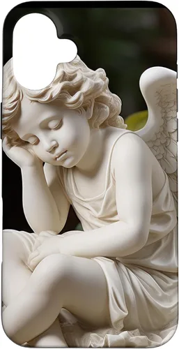 Vista 22 de Funda para iPhone 12 Pro Max con diseño de ángel durmiente para jardín, estatua de querubín