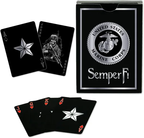 Vista 11 de Military Gift Shop Cartas de jugar con bandera estadounidense azul - Gráficos patrióticos - Calidad premium - Regalos para veteranos para hombres